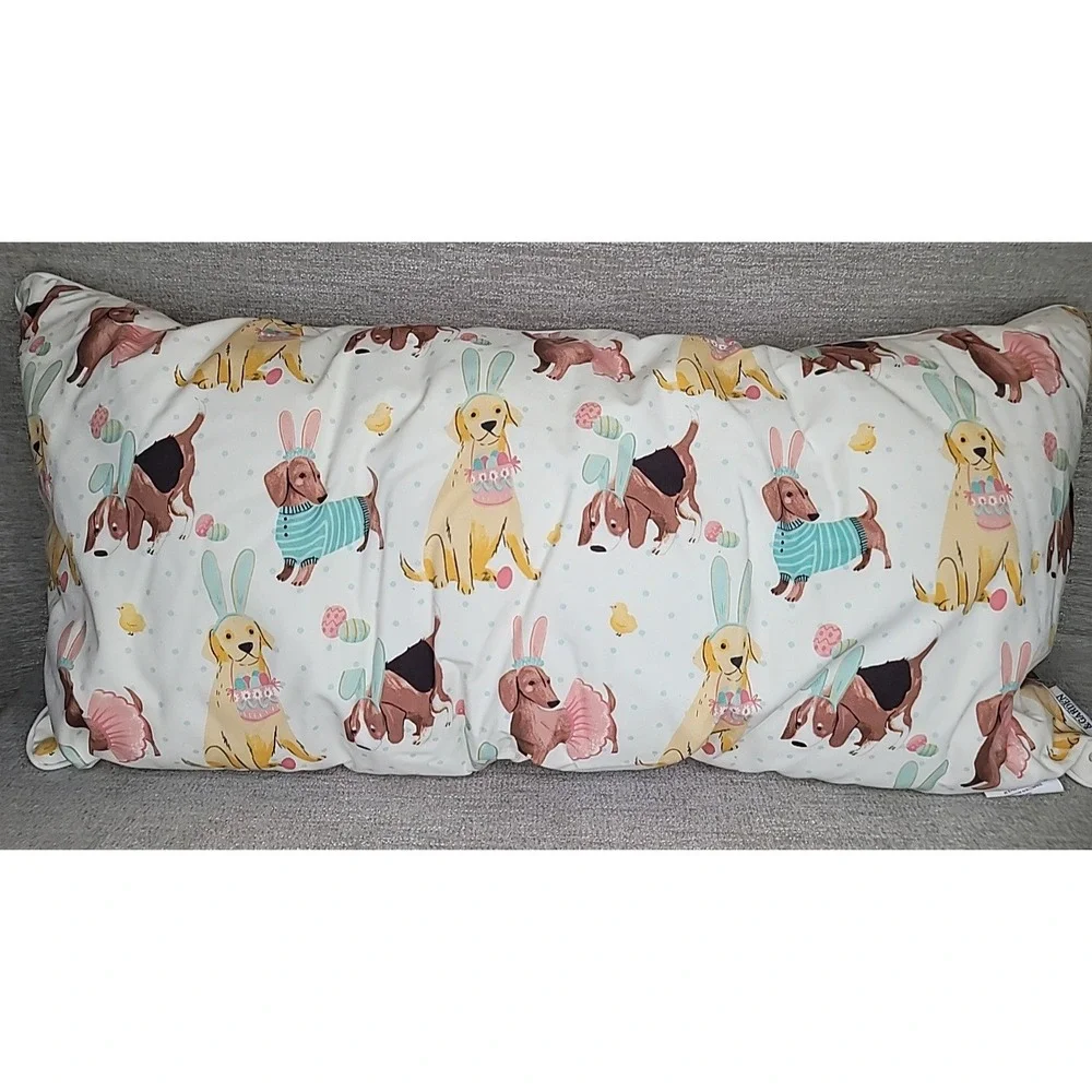 House‎ & Garden Spring Easter Dogs Dachshund Golden Basset Hound 12x33 Pillow
